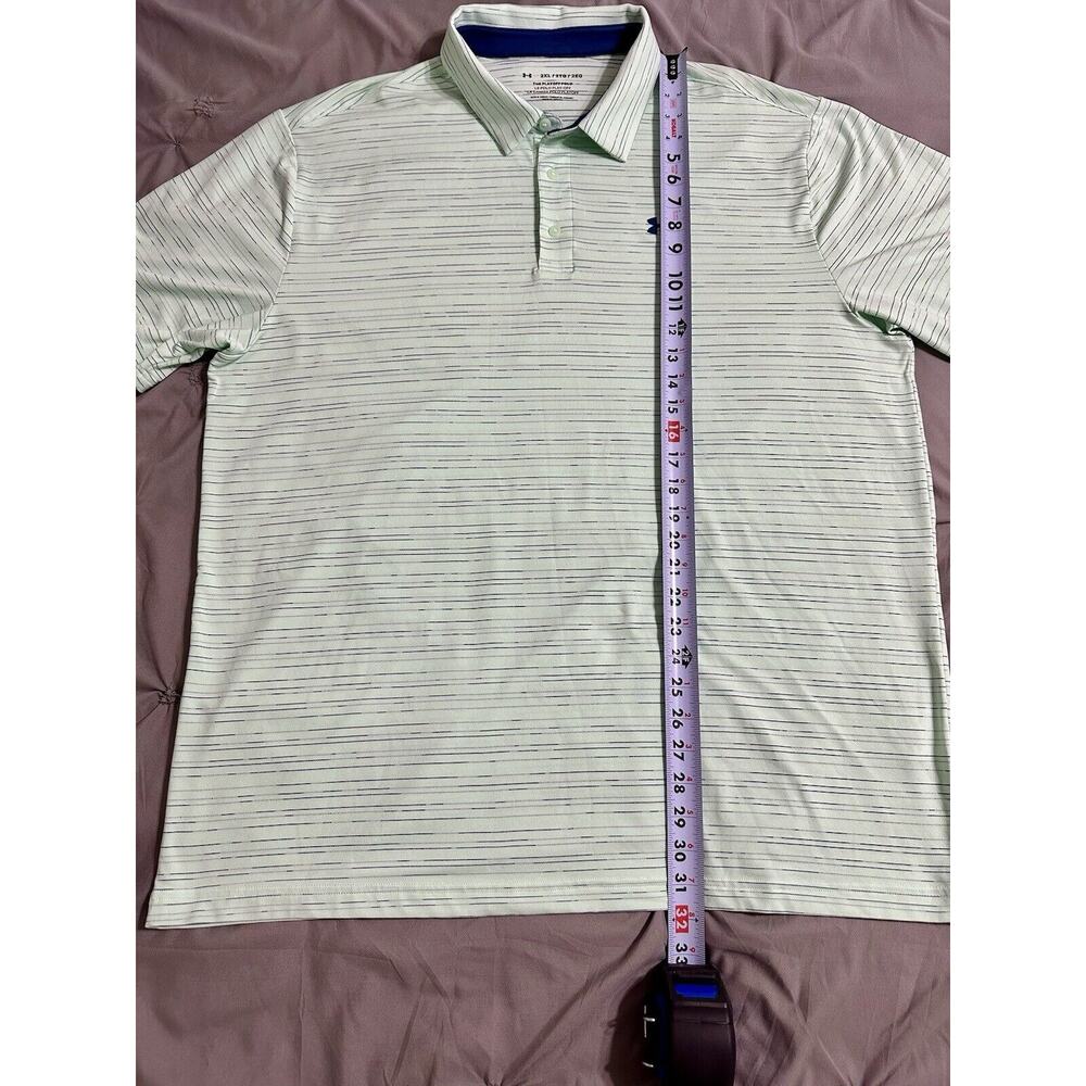 Under Armour Light Mint Green Striped Polo - Picture 9 of 10